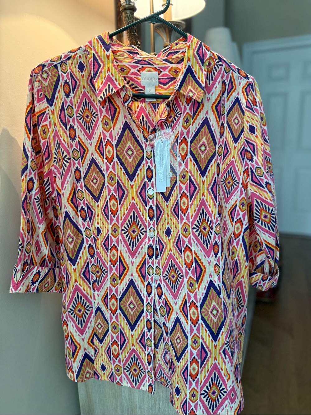 Chicos Colorful No Iron Blouse